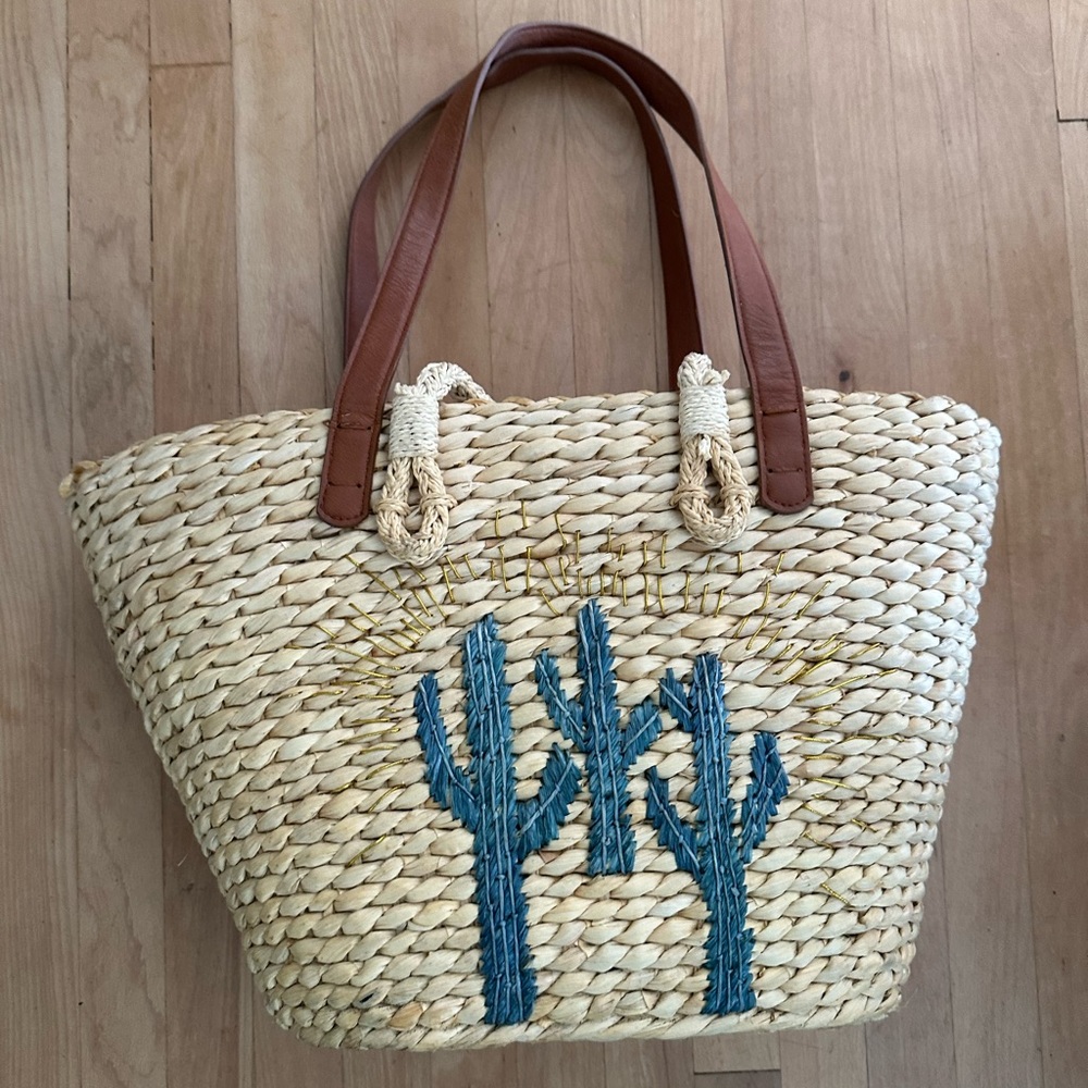 Free People Straw Beach Bag